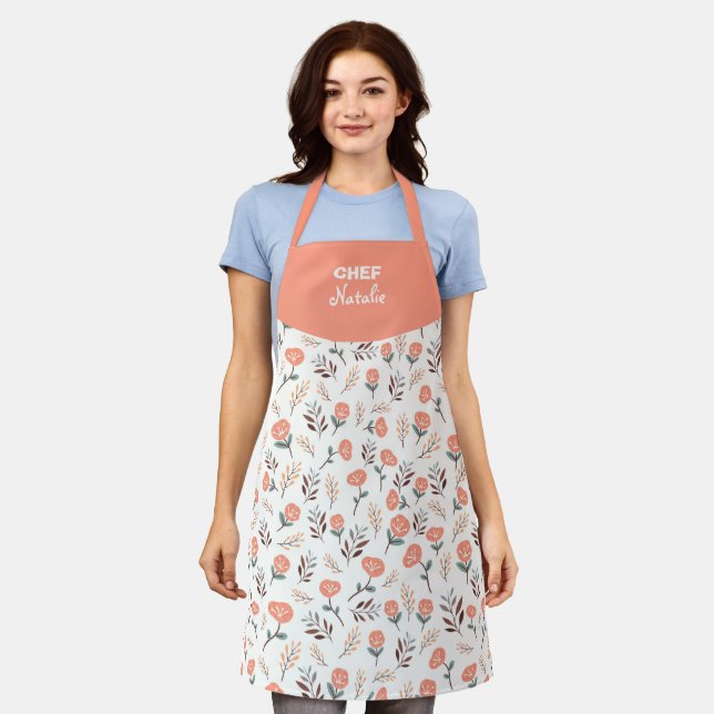Custom Apron with Red Poppies (Worn)