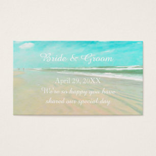 Custom Aqua Beach Wedding Favour Tag