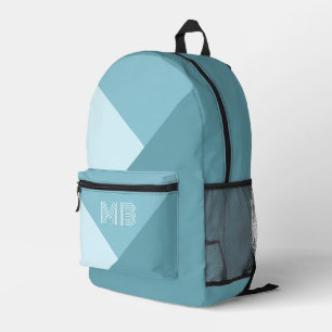 Custom Aqua Teal Green Seafoam Ocean Blue Printed Backpack