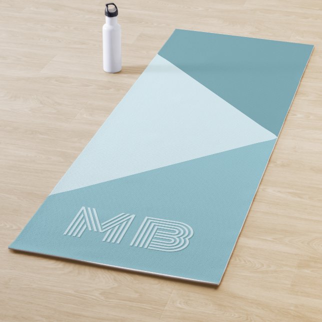 Custom Aqua Teal Seafoam Ocean Blue Coloured Yoga Mat (In Situ)