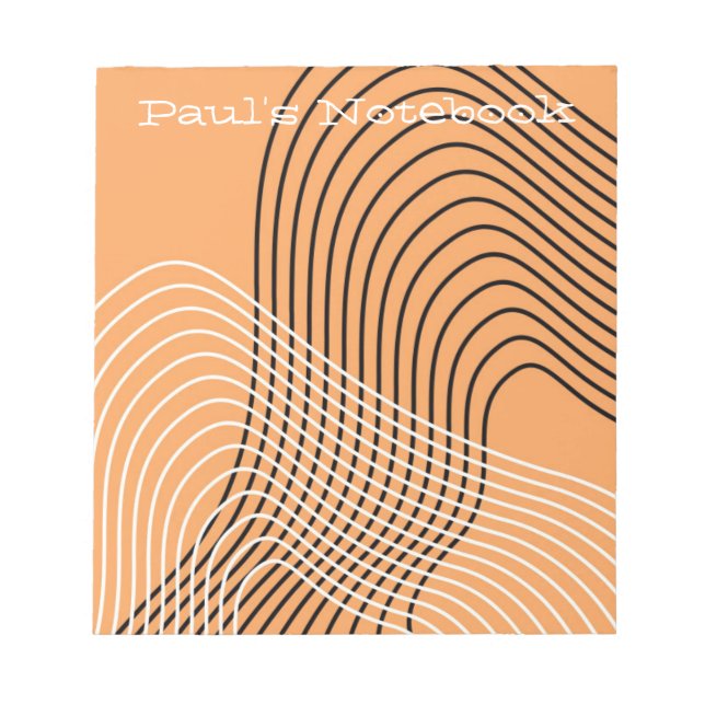custom Arch Line Art Notebook – Personalize Text Notepad (Front)