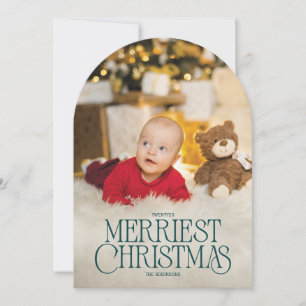 Custom Arch-Shaped Merriest Christmas Photo Card