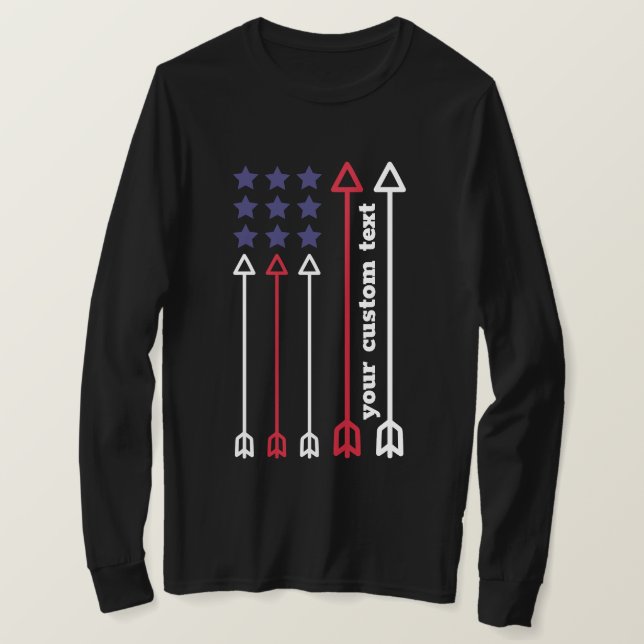custom Archery american USA flag arrow T-Shirt (Design Front)