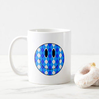 Custom Argyle Pattern Smiling Smilie Coffee Mug