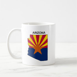 Custom Arizona State Map Flag Coffee Mug