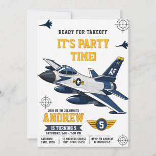 Custom Army Fighter Pilot Birthday party Invitation
