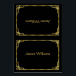 Custom Art Deco Black And Gold Place Cards<br><div class="desc">Custom simple black and gold place setting cards in Great Gatsby Art Deco style with customisable text</div>