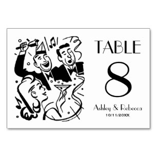 Custom Art Deco Cocktail Party Table Number