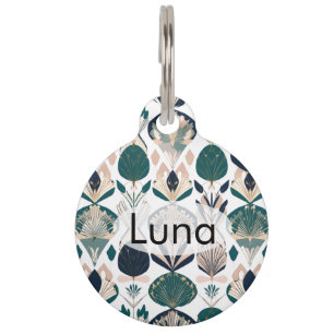 Custom Art Deco Easter Gold Bunny   Pet ID Tag