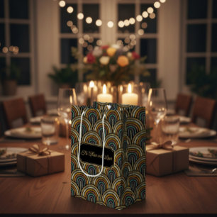 Custom Art Deco Embroidered-Style Paper Bag 