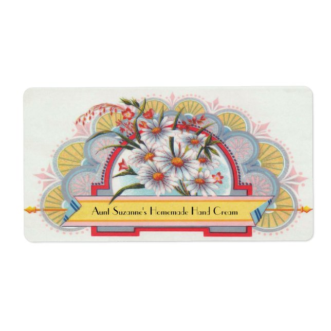 Custom Art Deco Floral Label (Front)
