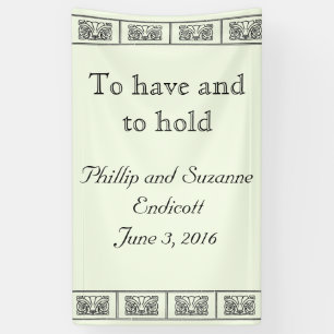 Custom Art Deco Flower Border Wedding Banner