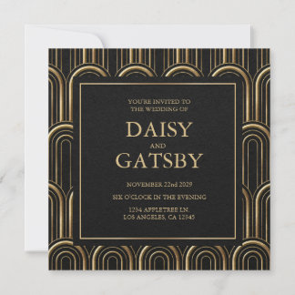 Custom Art Deco Save the Date Invitation