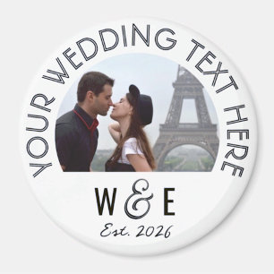 Custom Art Deco Text Photo Magnet Wedding Favors