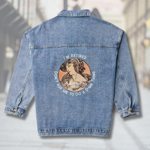 Custom Art Nouveau Retirement Gifts for Her Mum Denim Jacket