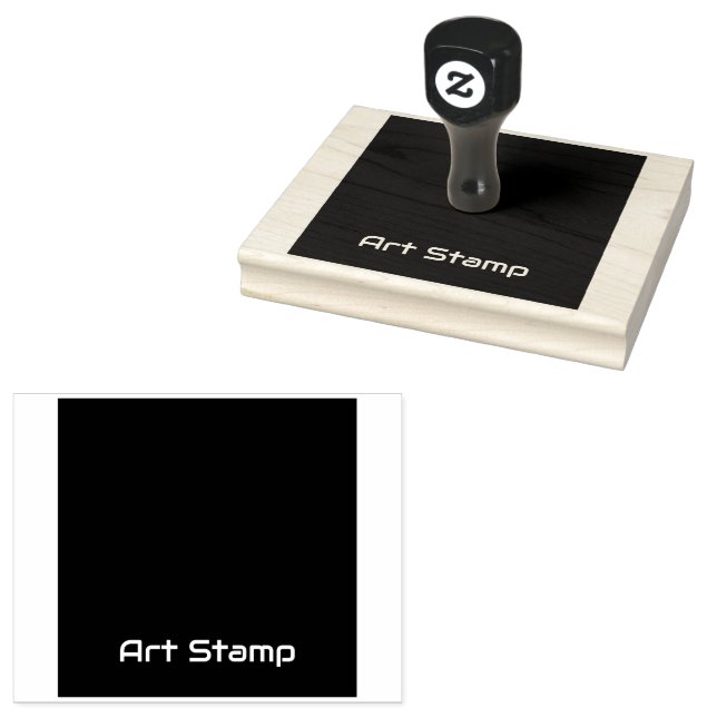 Custom Art-Stamp Square border Logo Printed Black Rubber Stamp (Stamped)