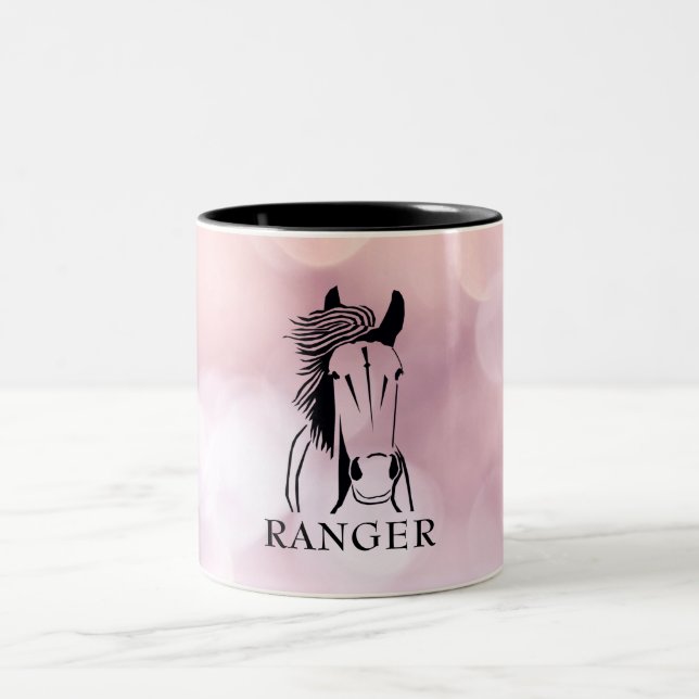 Custom Artistic Horse on Pink Mug (Center)