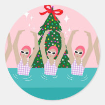Custom Artistic Swimmers Illustration Christmas   