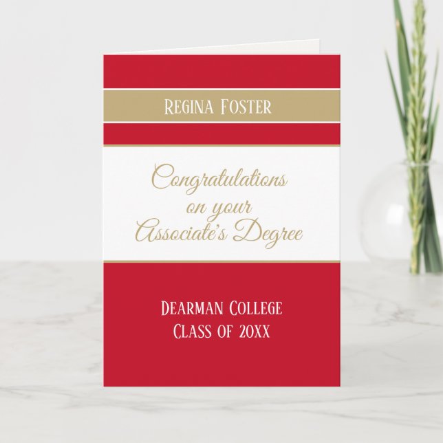 Custom Associate's college graduation card (Front)
