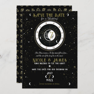 Custom Astrology Zodiac Moon Sign Save the Date  Invitation