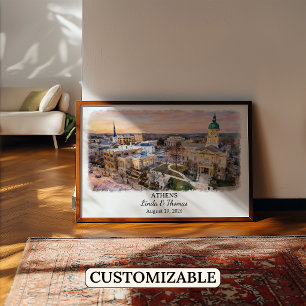 Custom Athens Wall Art, Georgia Poster