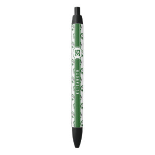 custom athlete name green grey volleyballs black ink pen
