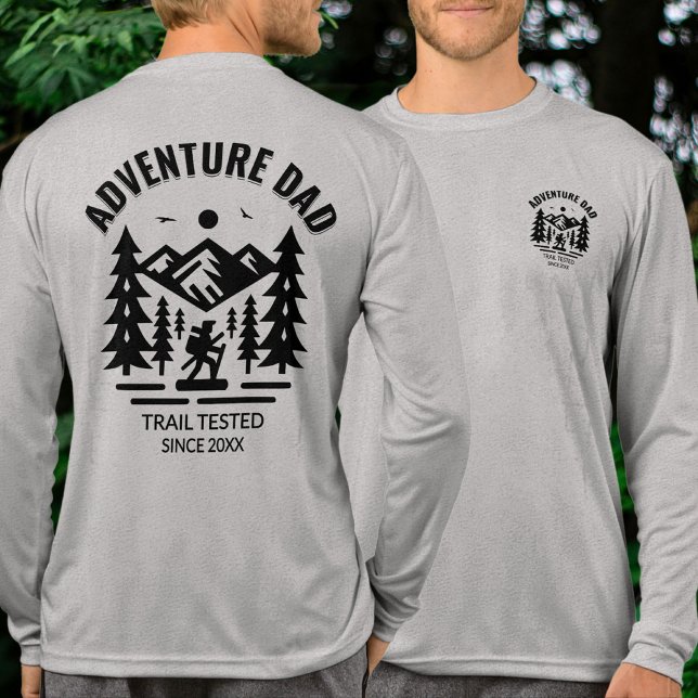 Custom Athletic Grey Long Sleeve Adventure Dad Tri-Blend Shirt (Creator Uploaded)