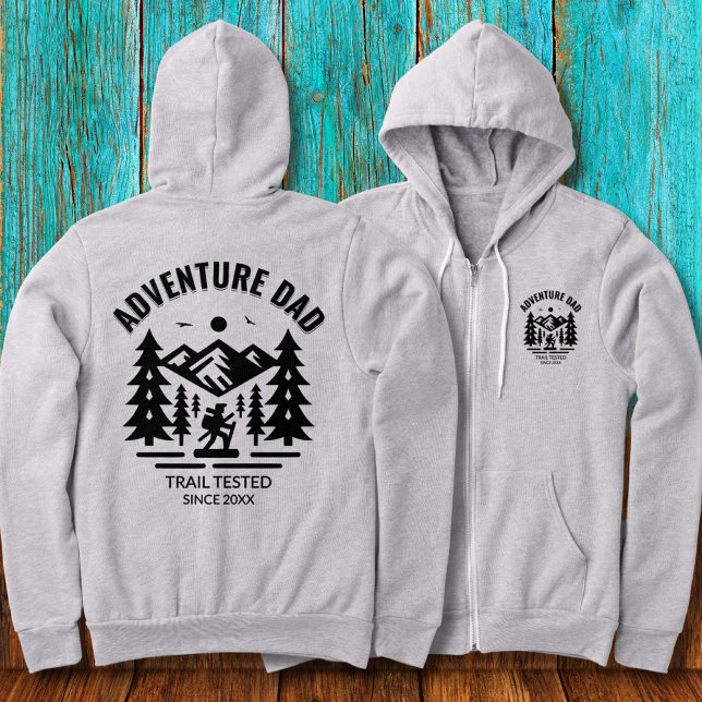 Custom Athletic Heather Adventure Dad Hiking Hoodie (Creator Uploaded)