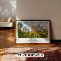 Custom Atlanta Wall Art, Georgia Poster