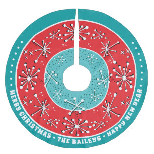 Custom Atomic Sputnik Mid Century Modern Brushed Polyester Tree Skirt