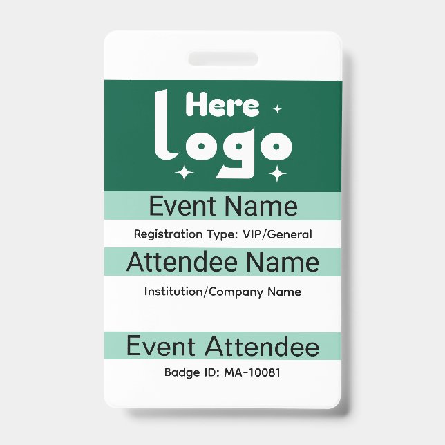 Custom attendee badge conference ID badge (Front)