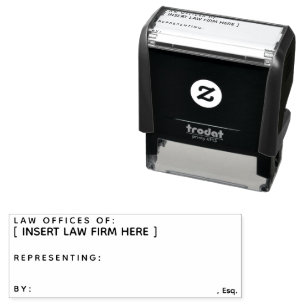 Custom Attorney Court Appearance Law Firm 2.15x0.7 Self-inking Stamp