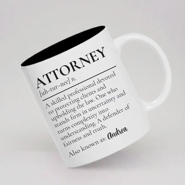 Custom Attorney Definition Mug Gift for Lawyers (Custom Attorney Definition Mug Gift for Lawyer, Lawyer Definition Mug Graduation Gift for Attorney)