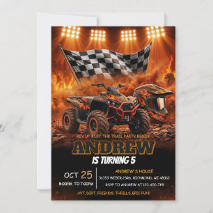 Custom ATV Birthday Off Road Racing Invitation