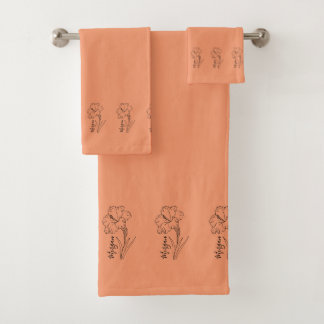 Custom August Gladiolus Birth Flower Gift for Birt Bath Towel Set