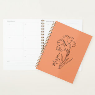 Custom August Gladiolus Birth Flower Gift for Birt Planner
