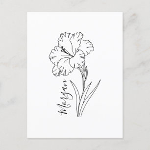 Custom August Gladiolus Birth Flower Gift for Birt Postcard