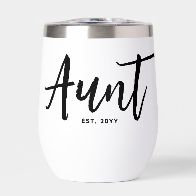 Custom Aunt Est. Modern Brush Script Typography (Front)