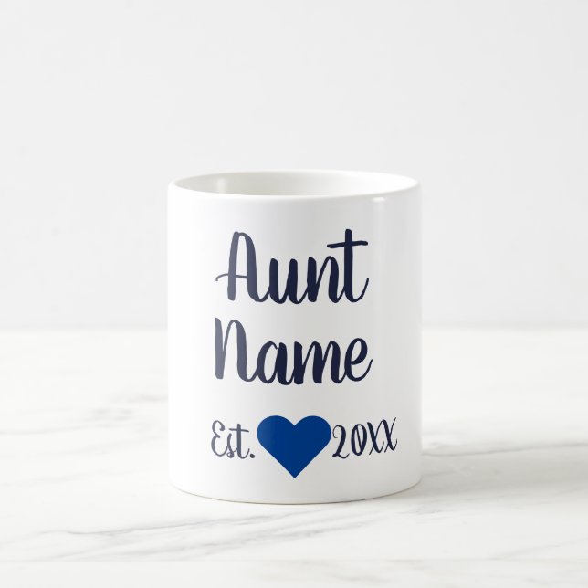 Custom Aunt Established Navy Mug (Center)