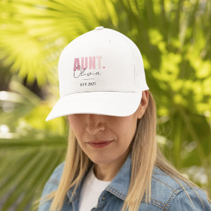 Custom Aunt Hat   Soft Pink Retro 