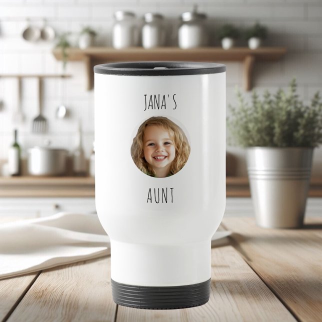 "Custom Aunt | Personalised Photo Gift  Travel Mug (Creator Uploaded)