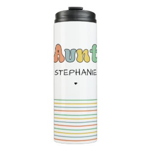Custom Aunt Retro Gift   Auntie Personalised Thermal Tumbler