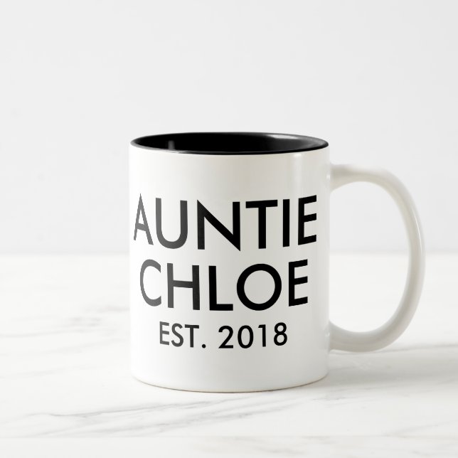 Custom Auntie Mug New baby Pregnancy Announcement (Right)