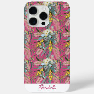 Custom Aussie Native Bush Blooms Pink iPhone 15 Pro Max Case