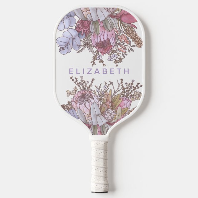 Custom Australian Bush Flowers Feminine Bouquet Pickleball Paddle (Front)