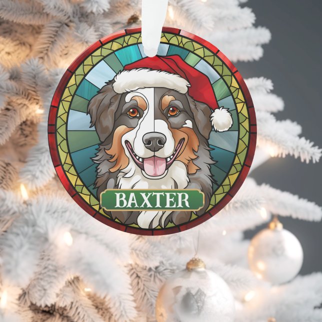 Custom Australian Shepard Round Christmas Ornament (Custom Australian Shepard Round Christmas Ornament 
)