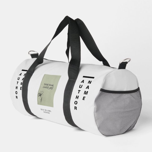 Custom Author Book Cover White Duffel Bag  (Right Corner)