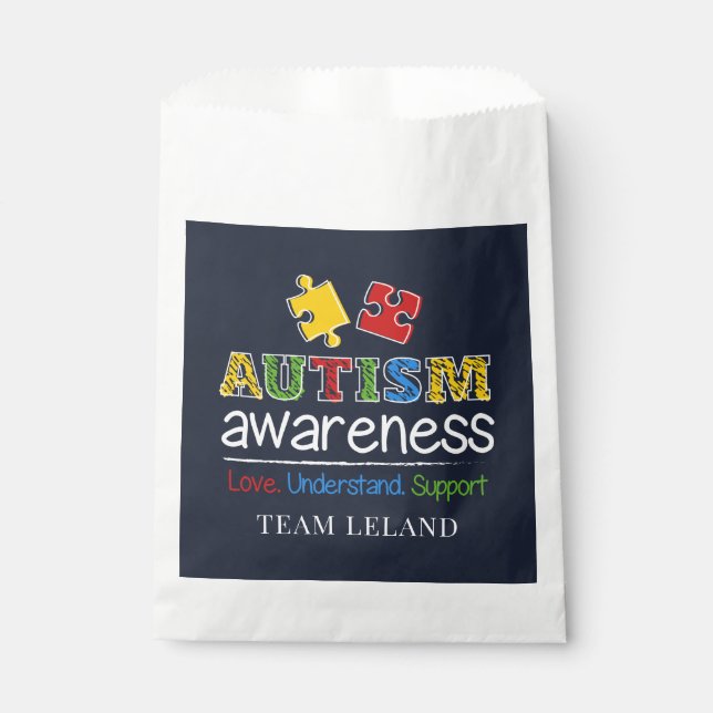 Custom Autism Awareness Love Understand Support Favour Bags (Front)