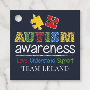 Custom Autism Awareness Love Understand Support Favour Tags