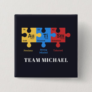 Custom Autism Awareness Matching Family 15 Cm Square Badge